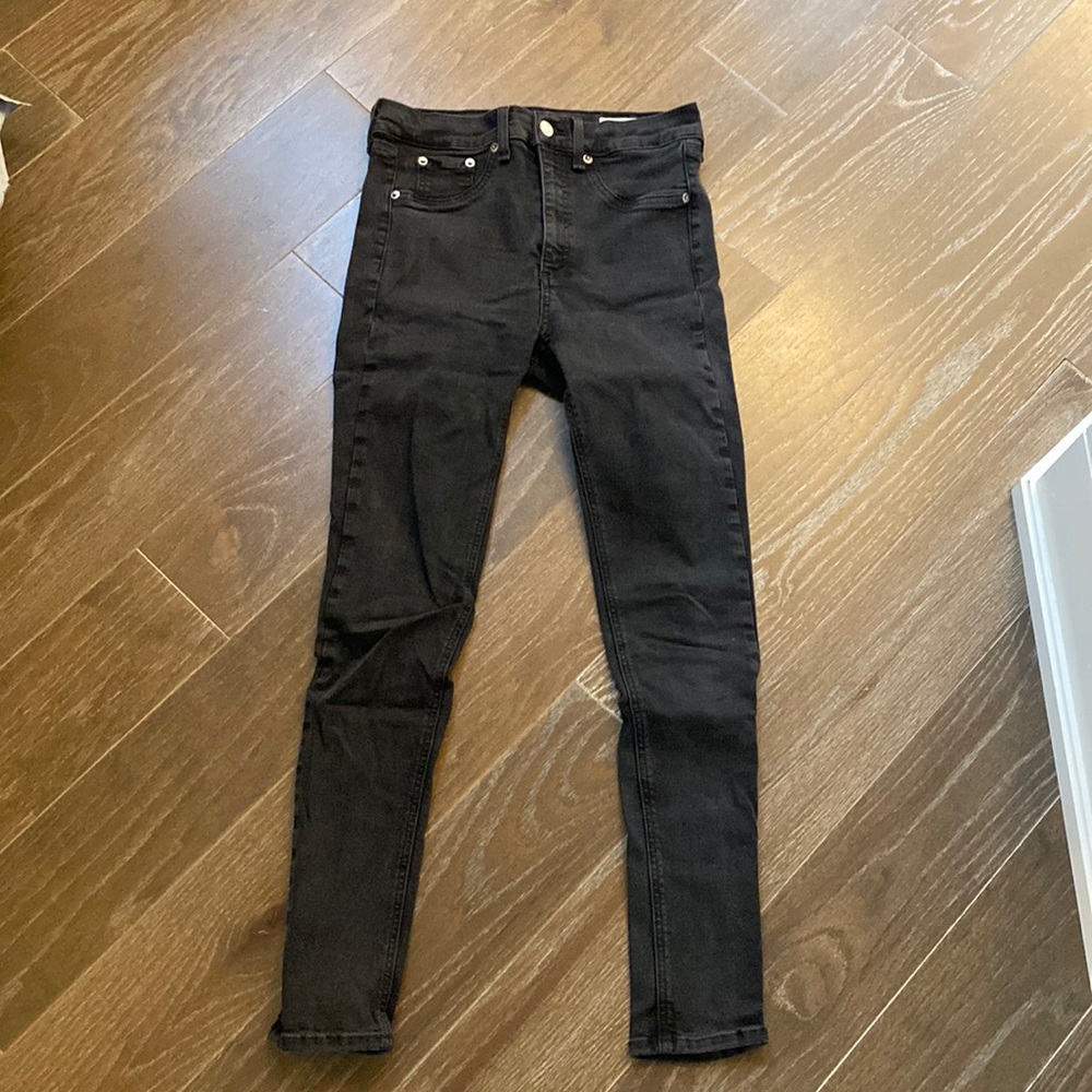 Rag and bone high rise skinny black jeans